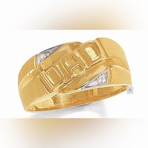 Dad Ring 10 karat yellow gold 10k .02 diamond